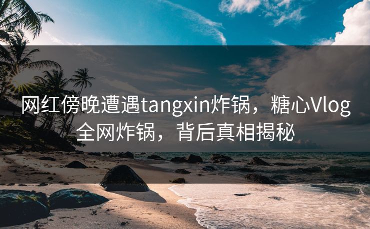网红傍晚遭遇tangxin炸锅，糖心Vlog全网炸锅，背后真相揭秘